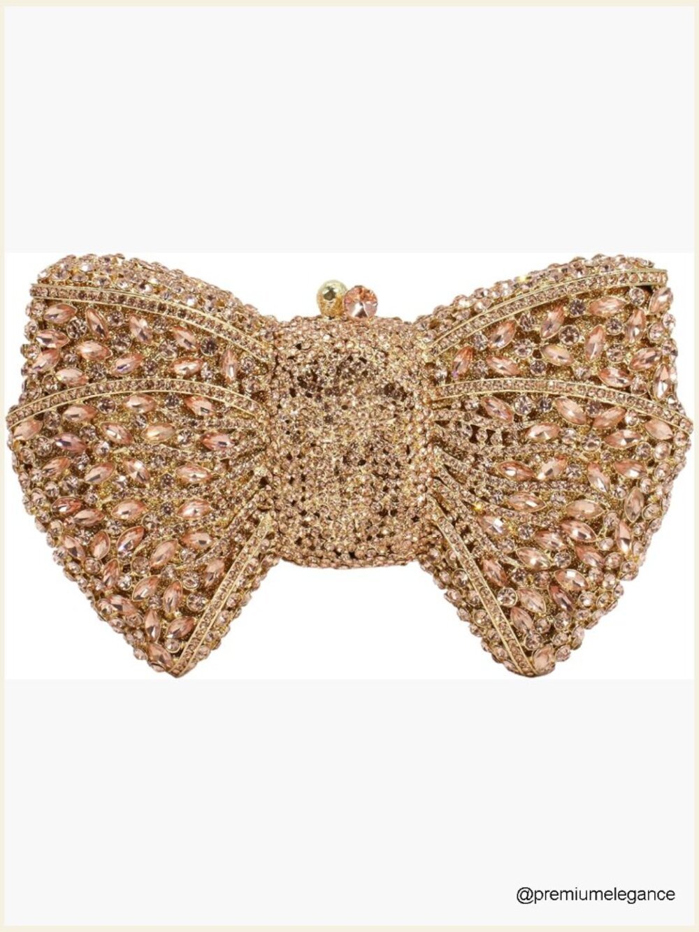 Luxury Bowknot Rhinestone Evening Clutch Chain Crossbody Bag Wedding Party